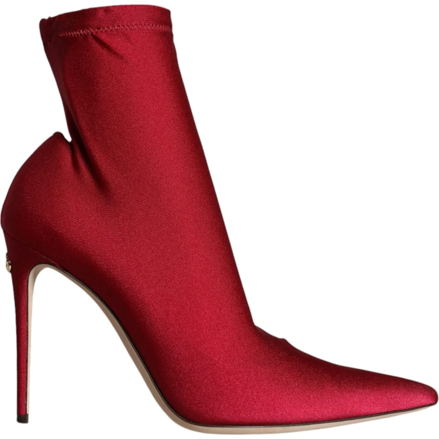 Dolce & Gabbana Cherry Red Stretch Stilettos Ankle Boot Shoes