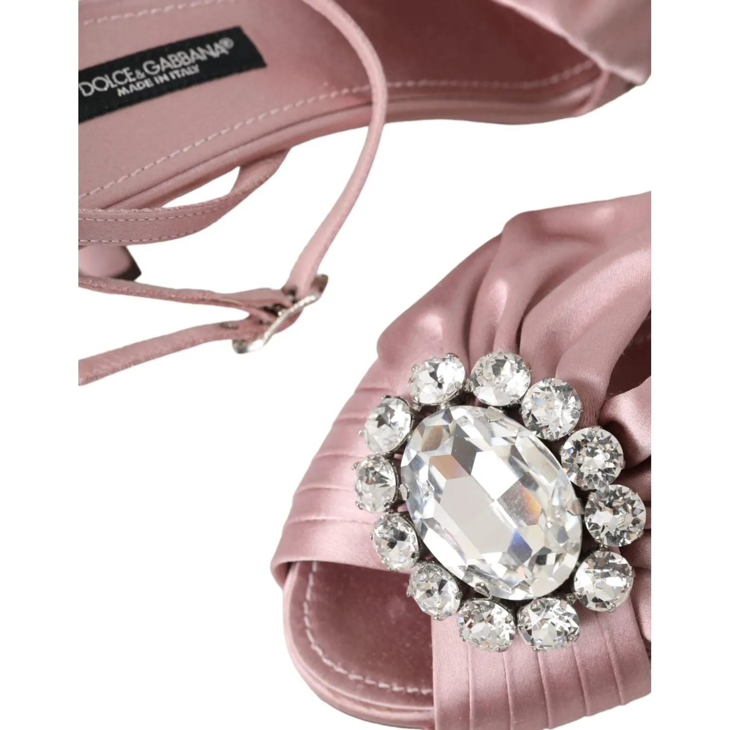 Dolce & Gabbana Pink Keira Crystal Heels Sandals Shoes