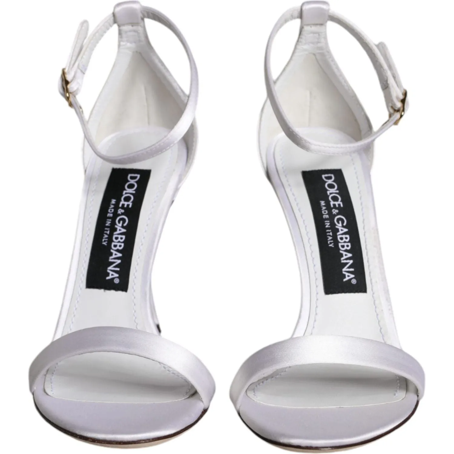 Dolce & Gabbana White KEIRA Heels Ankle Strap Sandals Shoes