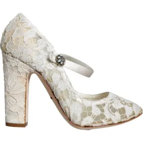 Dolce & Gabbana White Lace Crystals Heels Sandals Shoes