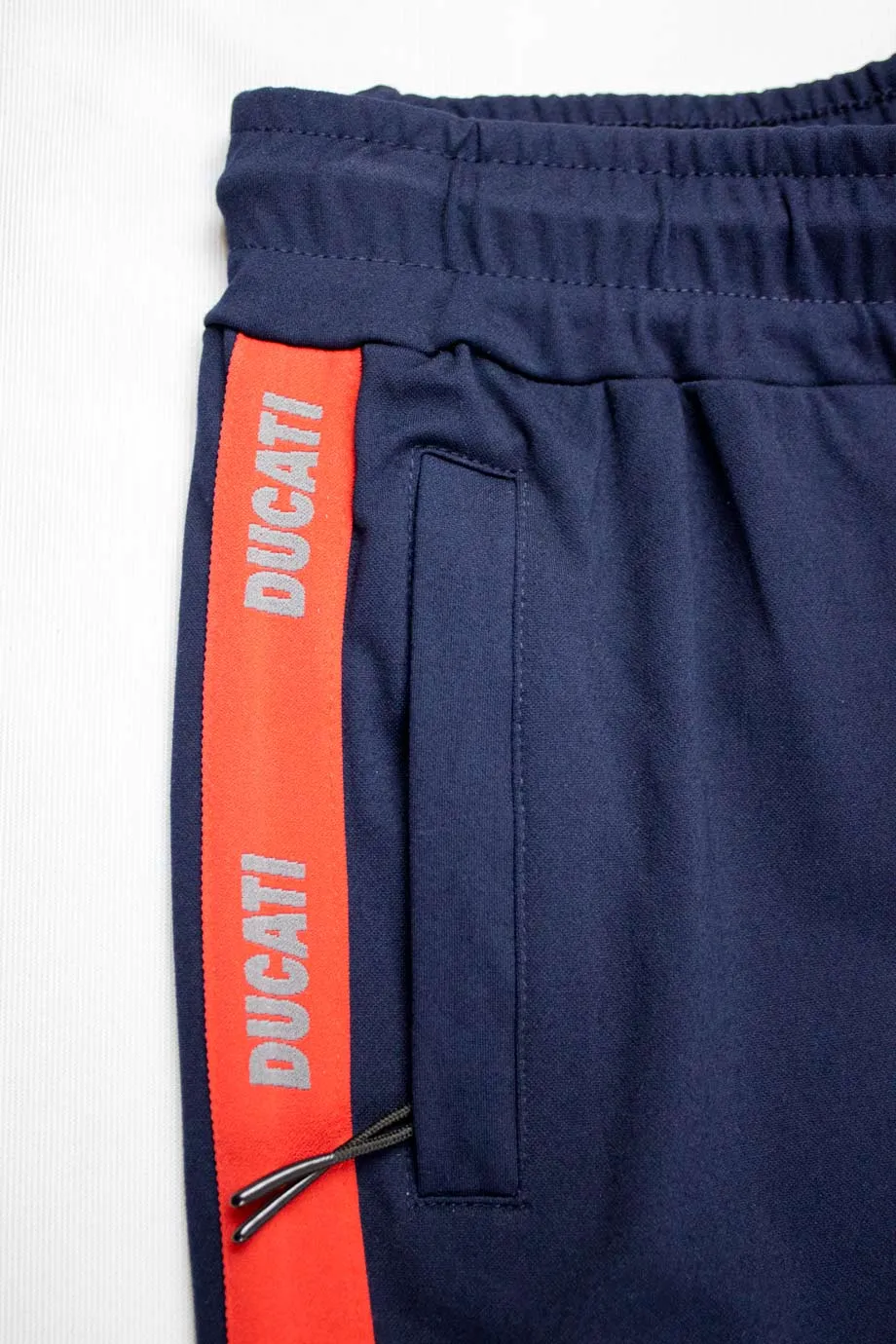 Ducati Navy Trackpants Red Stripe