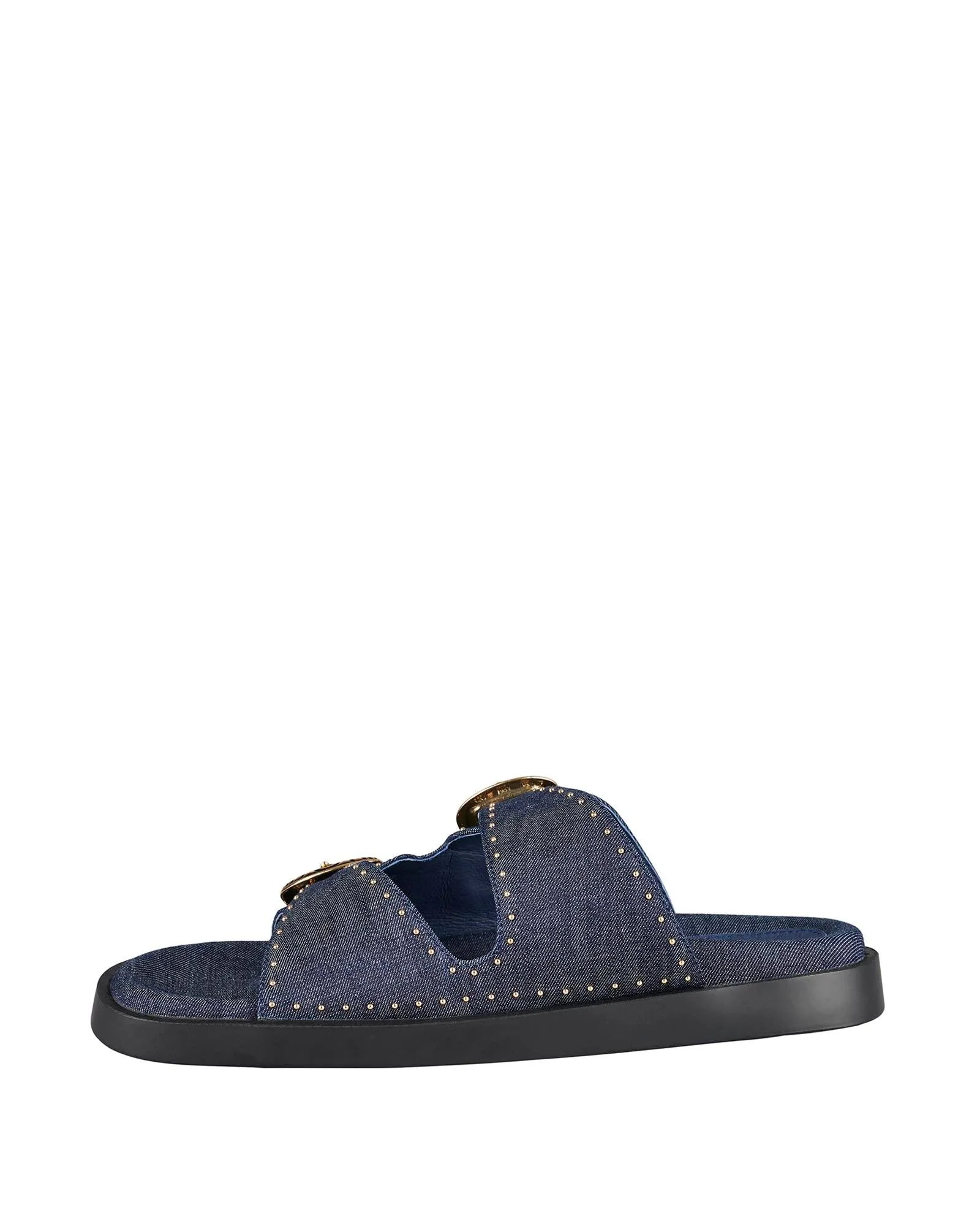 Eastwood Stud Footbed Denim / Gold