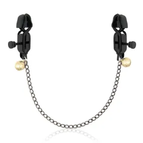 Erotic Chained Nipple Clamps with Gold Bells