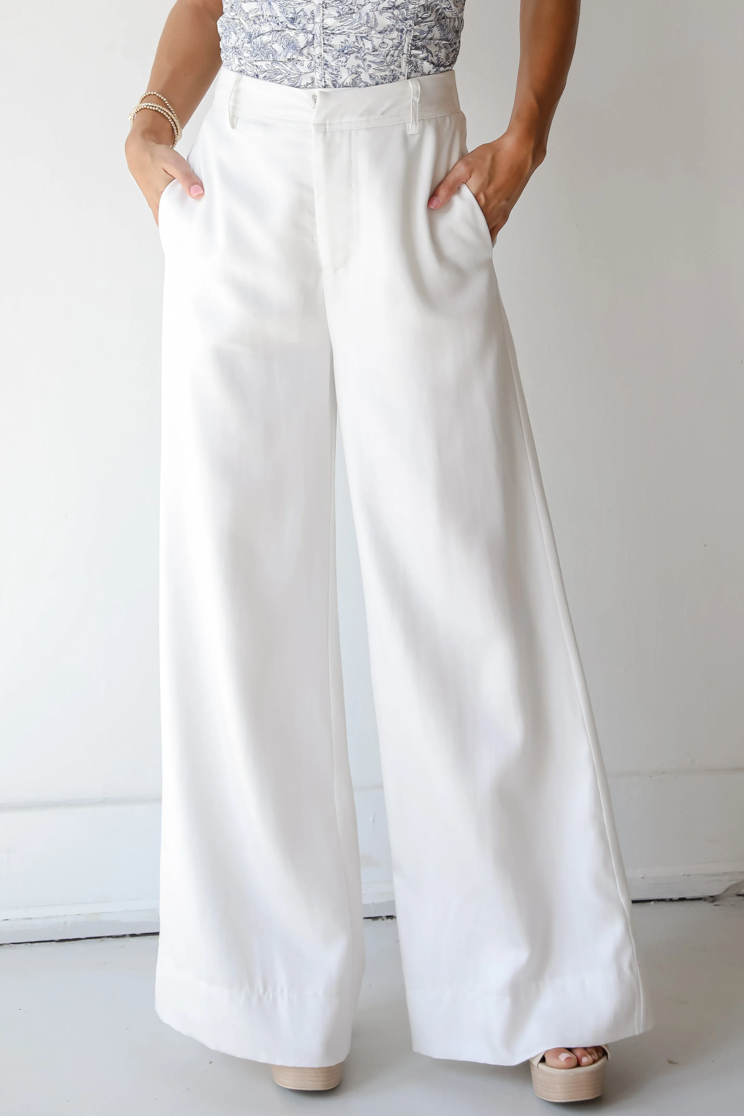 FINAL SALE - Lasting Cuteness White Trouser Pants