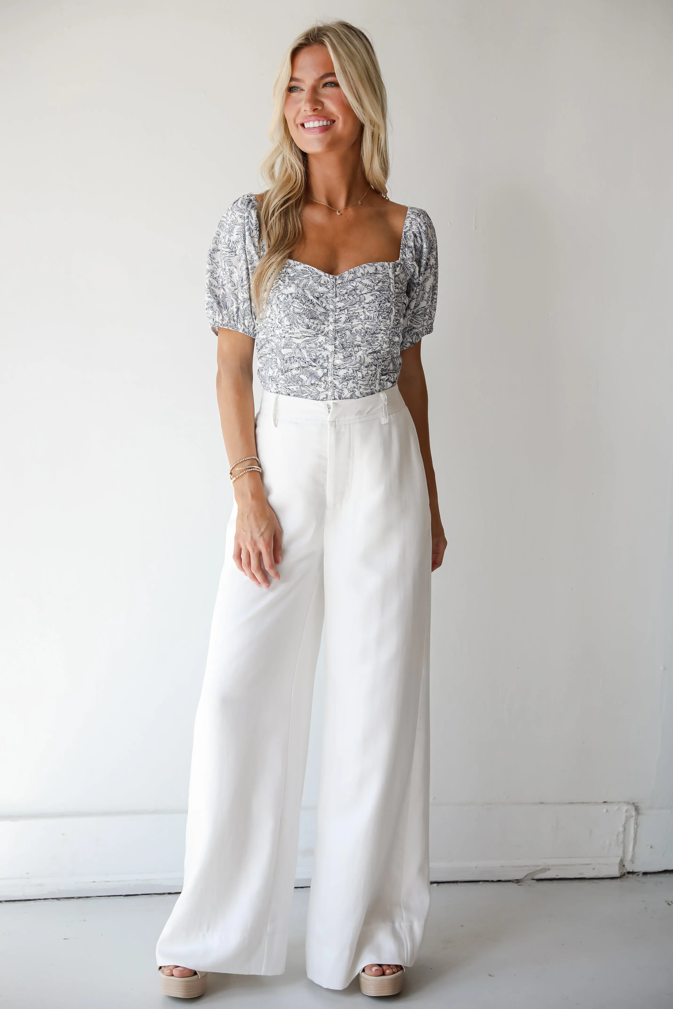 FINAL SALE - Lasting Cuteness White Trouser Pants