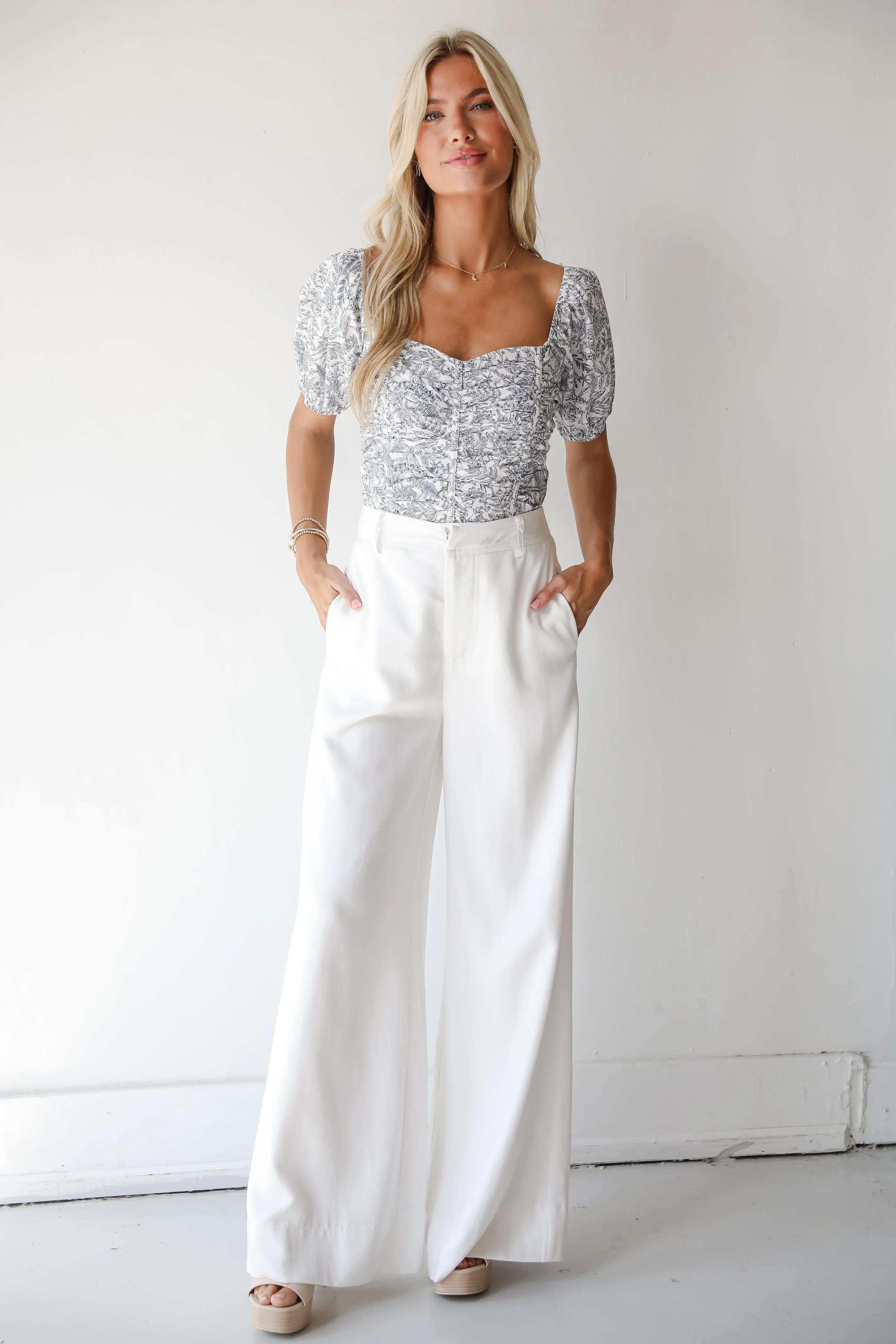 FINAL SALE - Lasting Cuteness White Trouser Pants