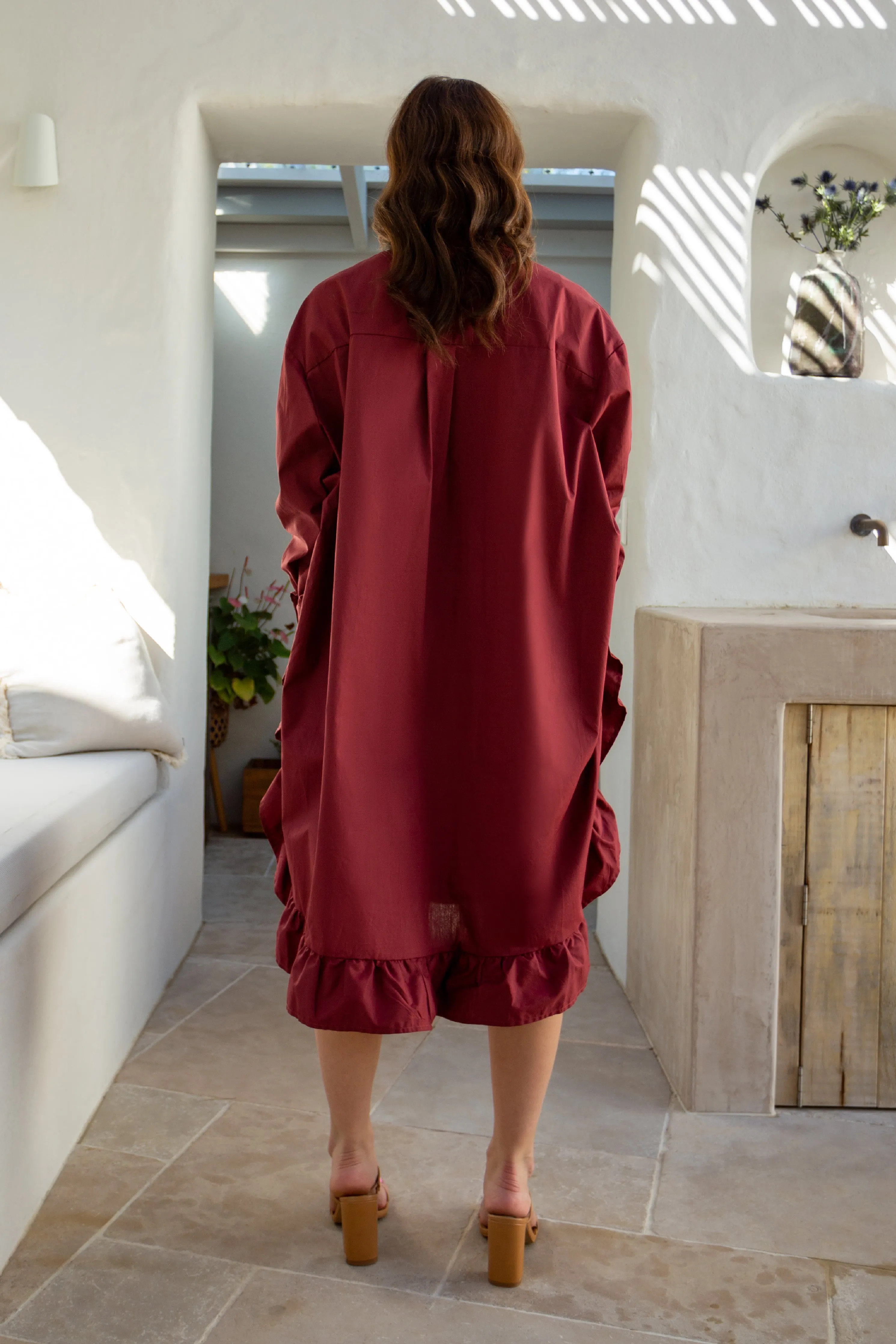 FINAL SALE Sangria Shirt Dress in Raisin