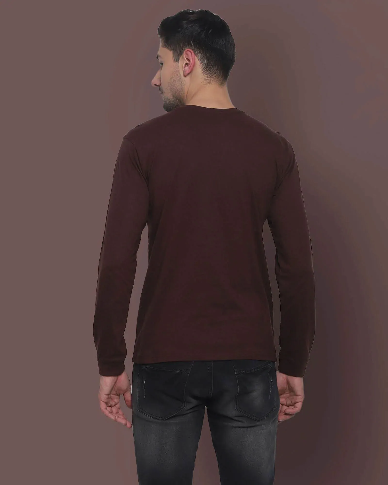 Full Sleeves Crew Neck: Chocolate