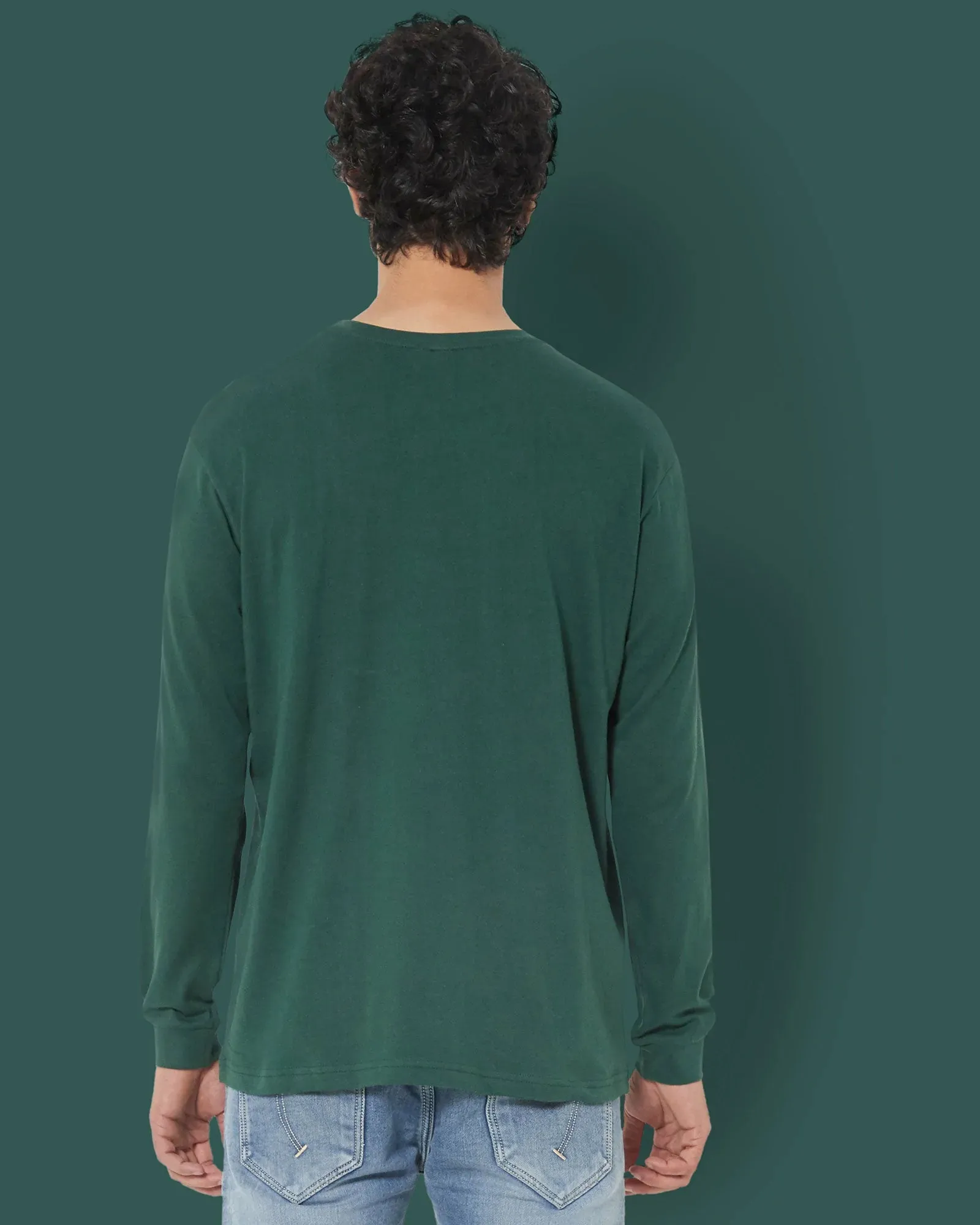 Full Sleeves Crew Neck: Emerald Green