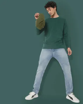 Full Sleeves Crew Neck: Emerald Green