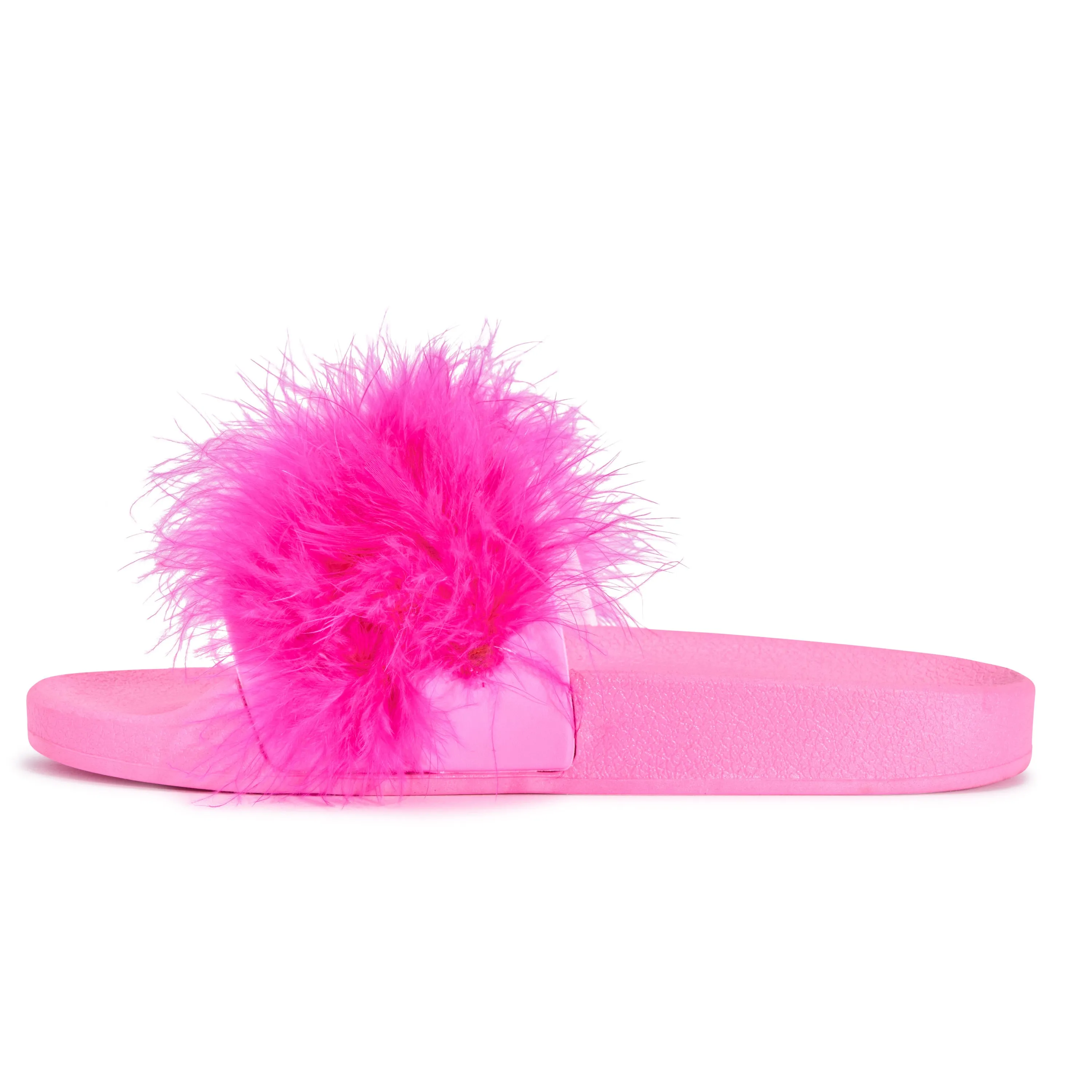 Fushia Feather Flat Sliders