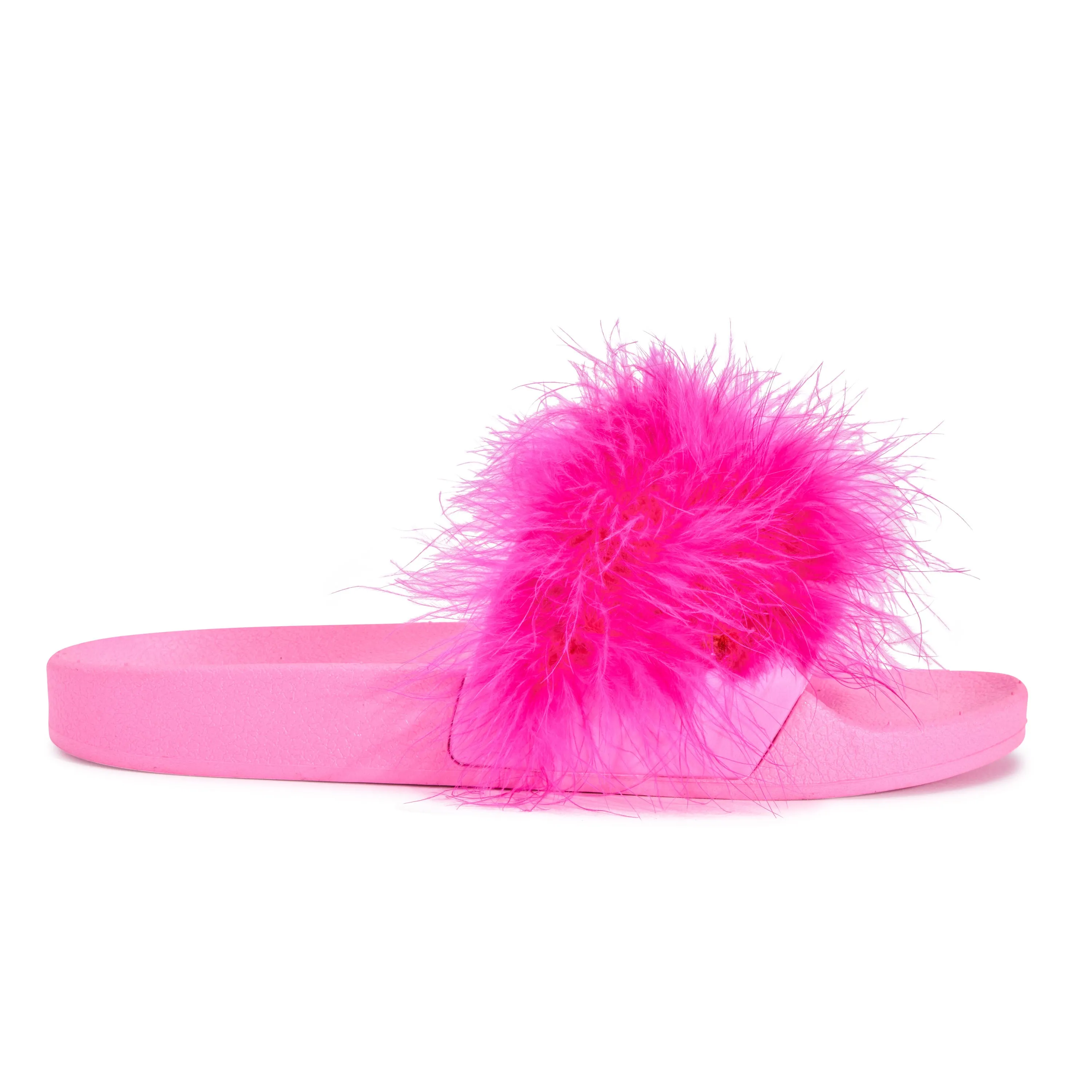 Fushia Feather Flat Sliders