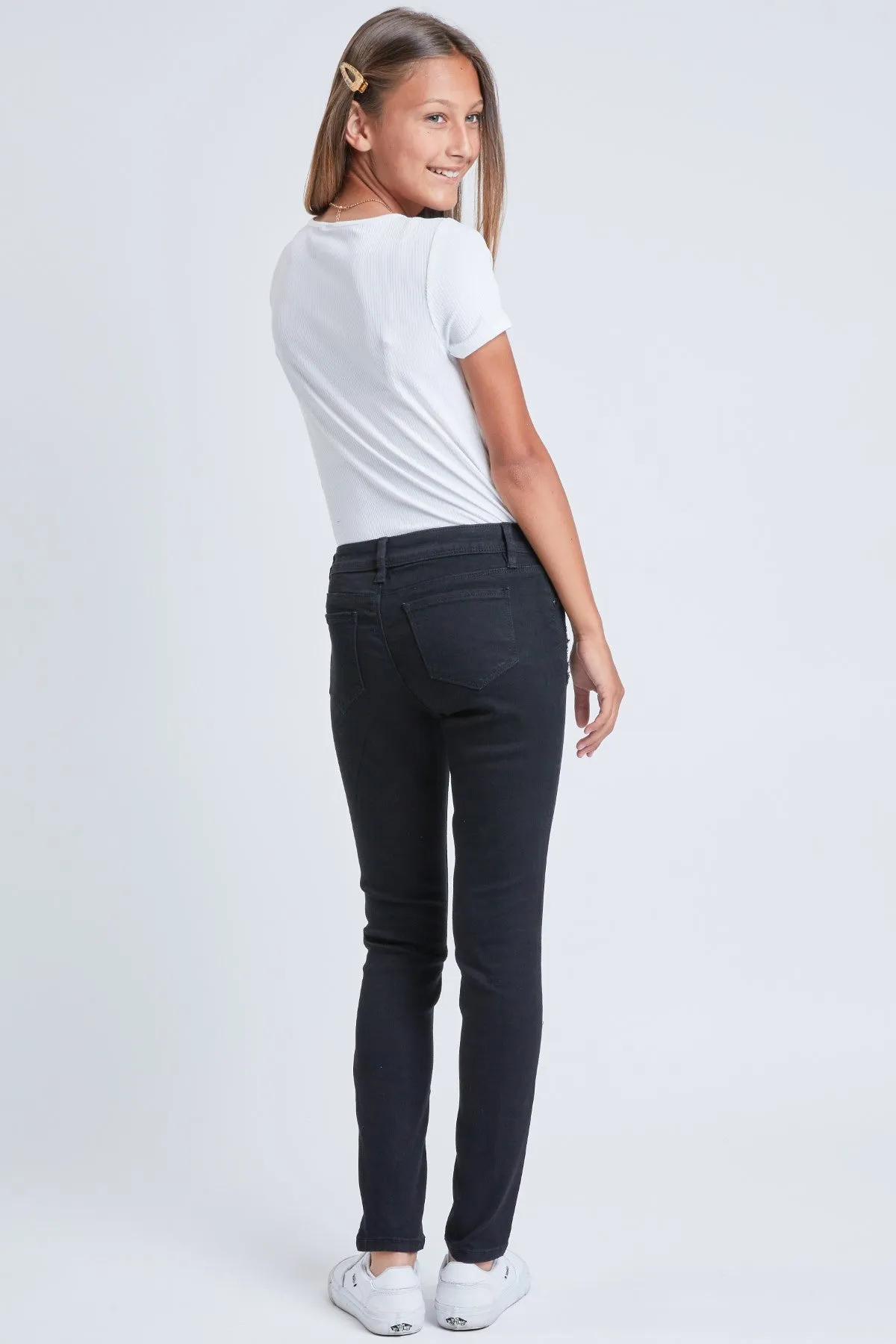 Girls Essential Skinny Jeans With Faux Front Pockets