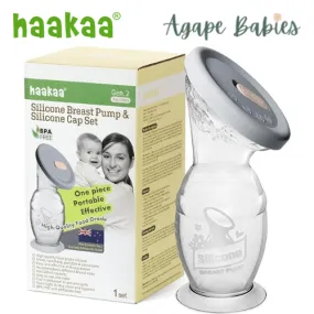 Haakaa Gen 2 Silicone Manual Breast Pump 100ml (With Suction Base)   Cap (Bundle Pack)