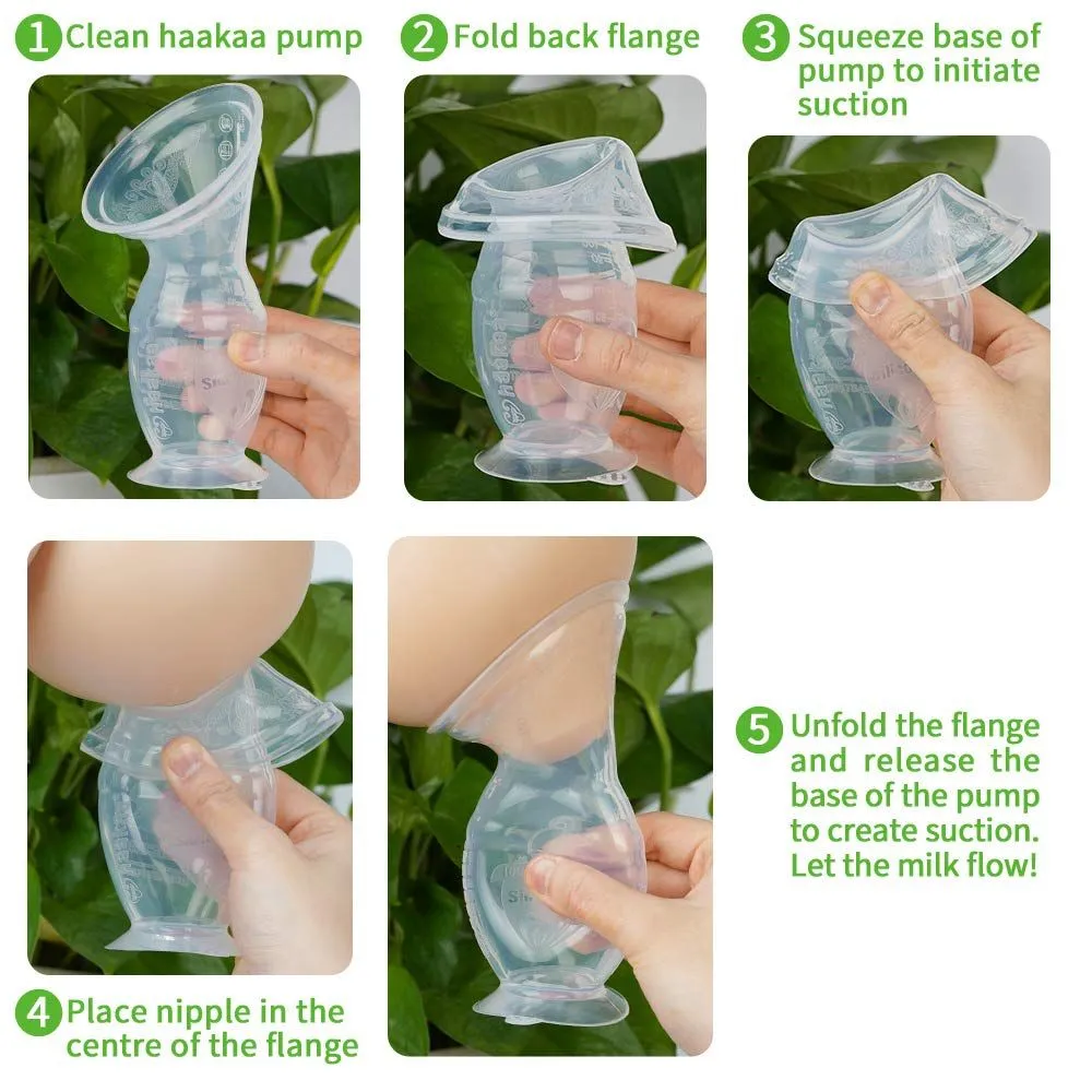 Haakaa Gen 2 Silicone Manual Breast Pump 100ml (With Suction Base)   Cap (Bundle Pack)