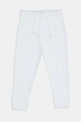 Infant Boys White Mélange Plain Active Pants