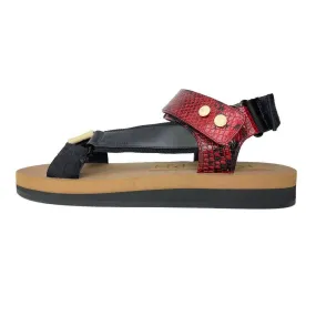 JOSEPH Black & Red Sport Sandal | Size US 10 - EU 40