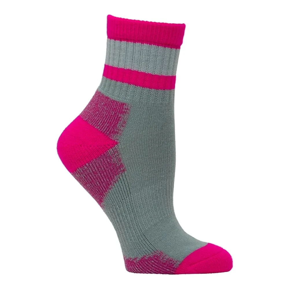 Kodiak Women's 2 PK Work Sock Mid Length - Black/Grey/Pink 3305Q/2L