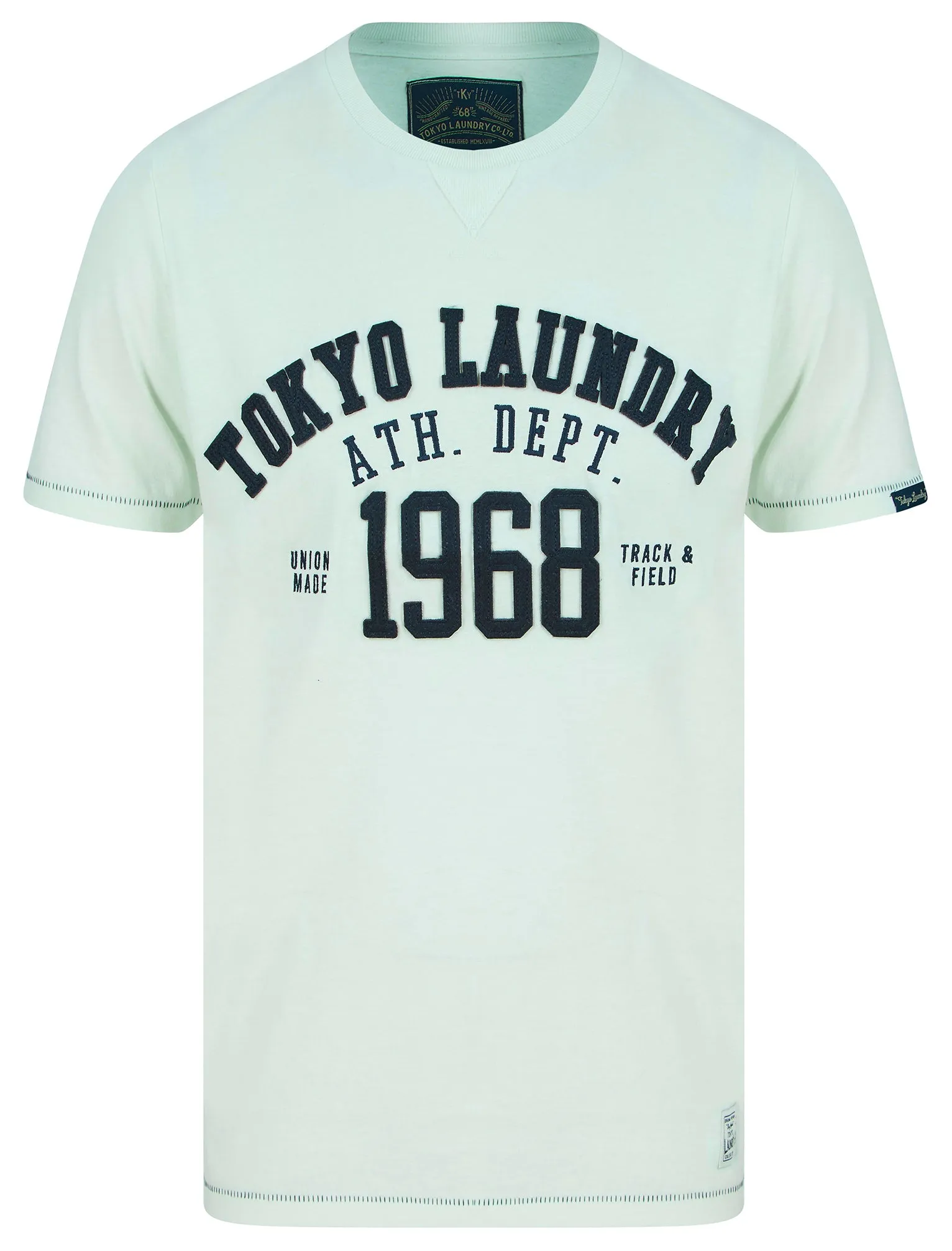 Larkers Motif Cotton Jersey T-Shirt in Hint Of Mint - Tokyo Laundry