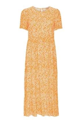 Malle Midi Dress - Flowered Orange