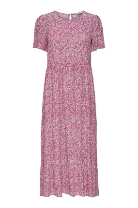 Malle Midi Dress - Flowered Pink