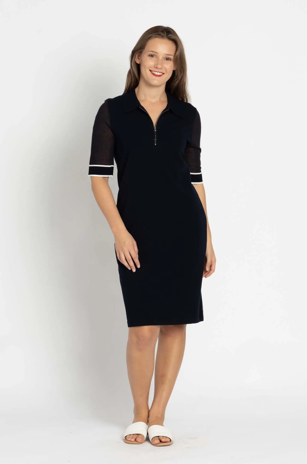 Marc Cain - Zip Front Polo Dress