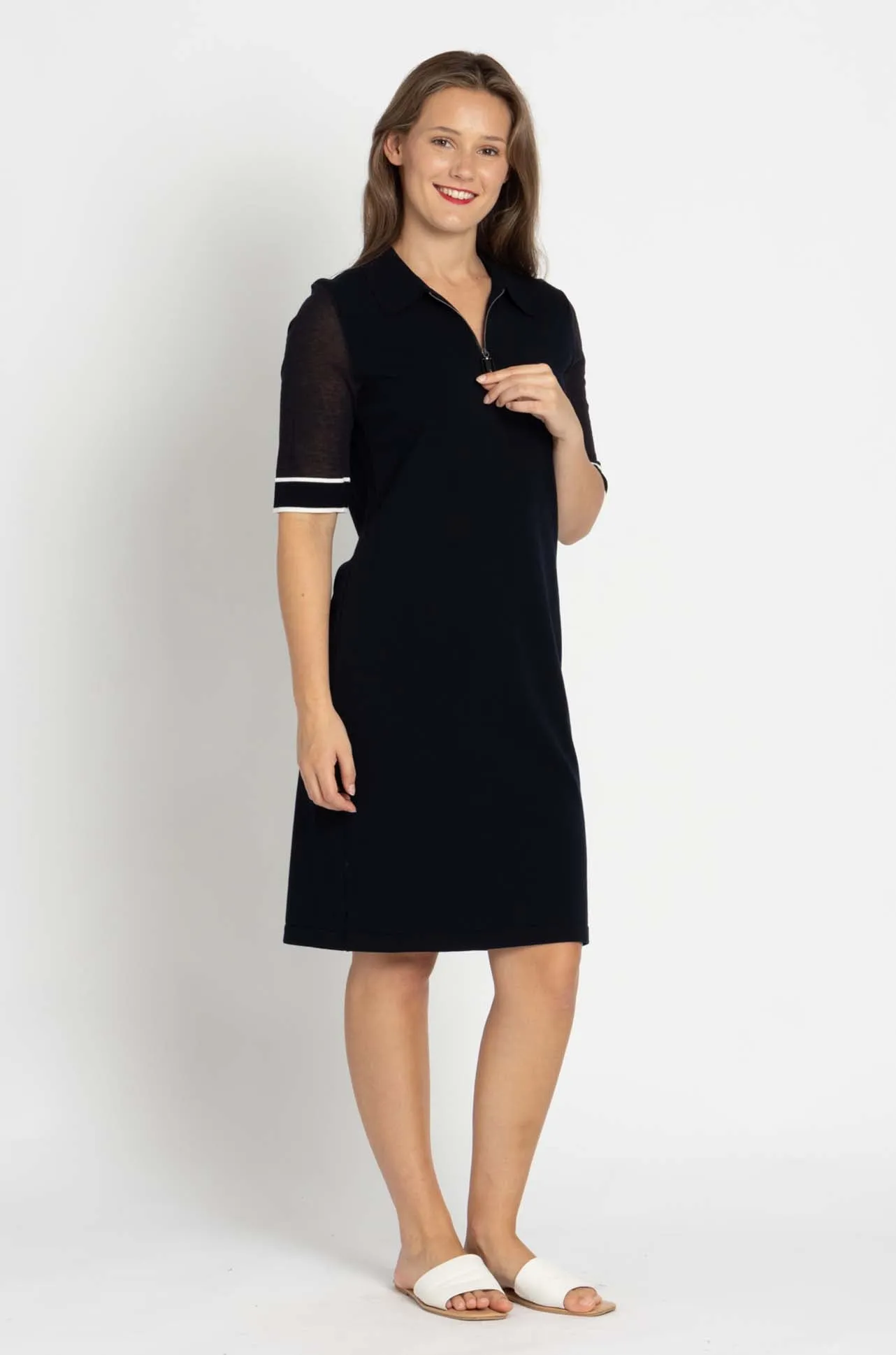 Marc Cain - Zip Front Polo Dress