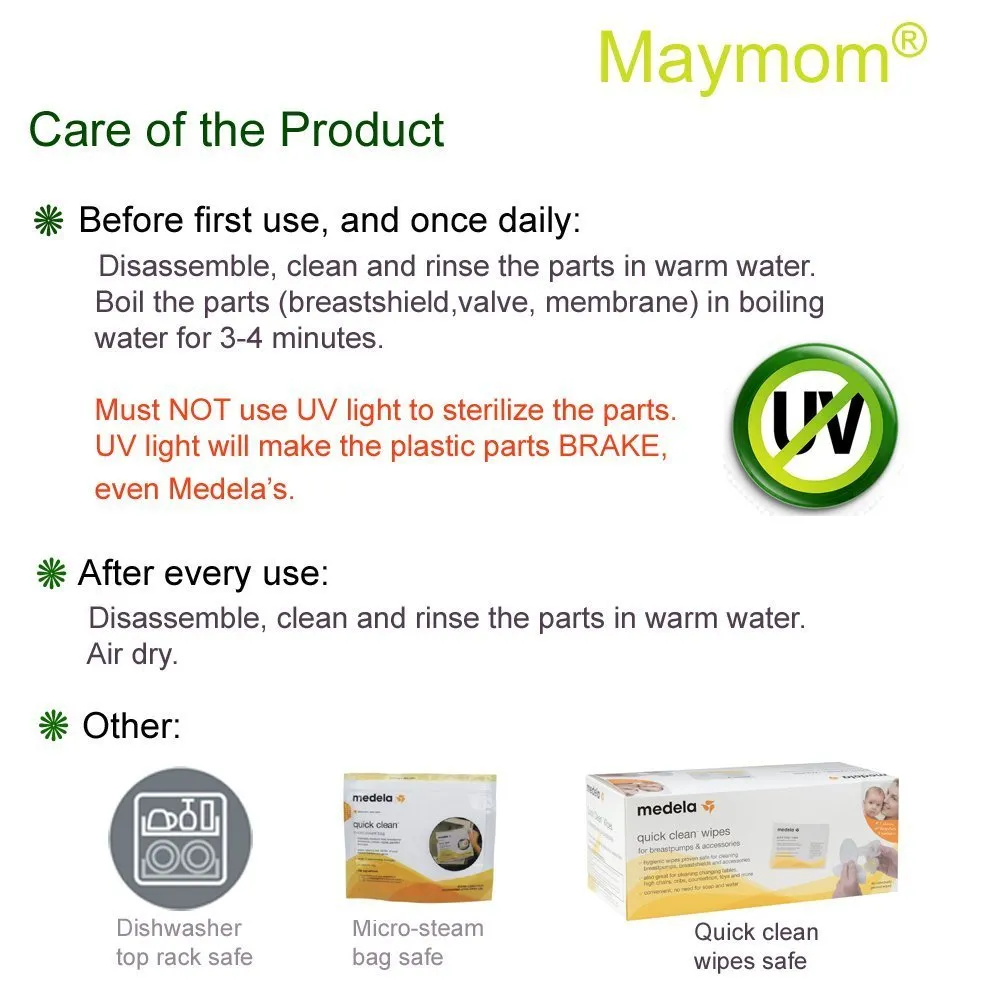 Maymom Breastshield (Flange) With Valve/Membrane For Medela - 19/21/24/27/30 Mm