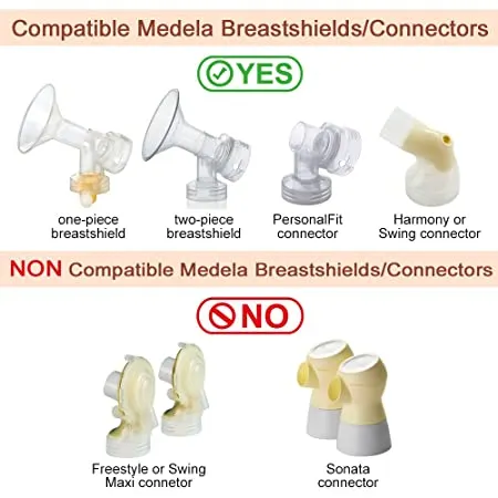 Maymom Flange Adapter for Spectra S1 Pumps, Spectra S2 Pump to Use Medela Breastshield and Medela Bottles; Connects Between Maymom/Medela Breastshield and Spectra Backflow Protector (1 Piece)