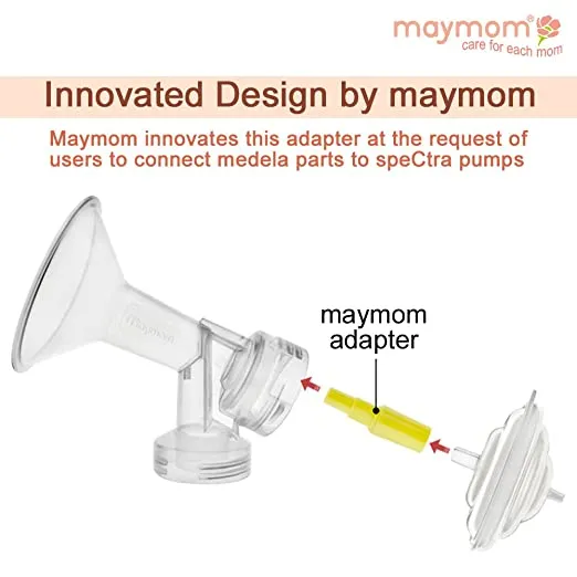 Maymom Flange Adapter for Spectra S1 Pumps, Spectra S2 Pump to Use Medela Breastshield and Medela Bottles; Connects Between Maymom/Medela Breastshield and Spectra Backflow Protector (1 Piece)