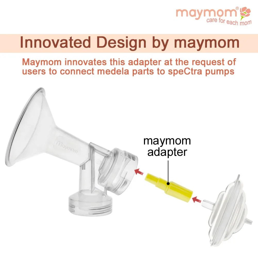 Maymom Flange Adapter for Spectra S1 Pumps, Spectra S2 Pump to Use Medela Breastshield and Medela Bottles; Connects Between Maymom/Medela Breastshield and Spectra Backflow Protector (1 Piece)