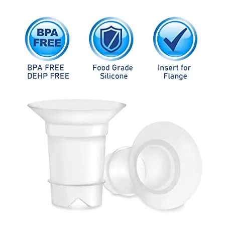 Maymom Flange Inserts 19 mm for Medela and Spectra 24 mm Shields/Flanges. Use with Medela Freestyle, Harmony and Sonata to Reduce 24mm Nipple Tunnel Down to 19 mm; 2pc/Each