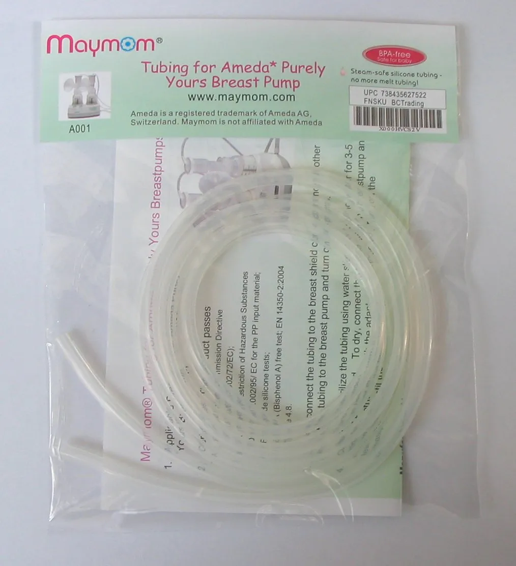 Maymom Replacement Tubing for Ameda Purely Yours Breast Pump, Retail Pack, 2Tubes/Pack