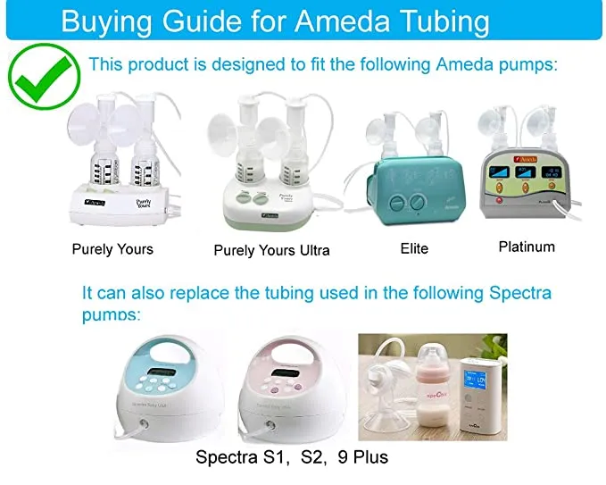 Maymom Replacement Tubing for Ameda Purely Yours Breast Pump, Retail Pack, 2Tubes/Pack