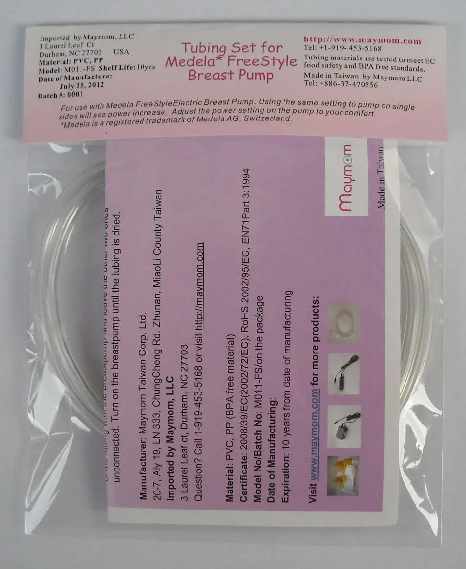 Maymom Tubing Set for Medela Freestyle Breastpump; Also Compatible w/ Spectra S1 S2 Pumps to use Freestyle Flange Connectors