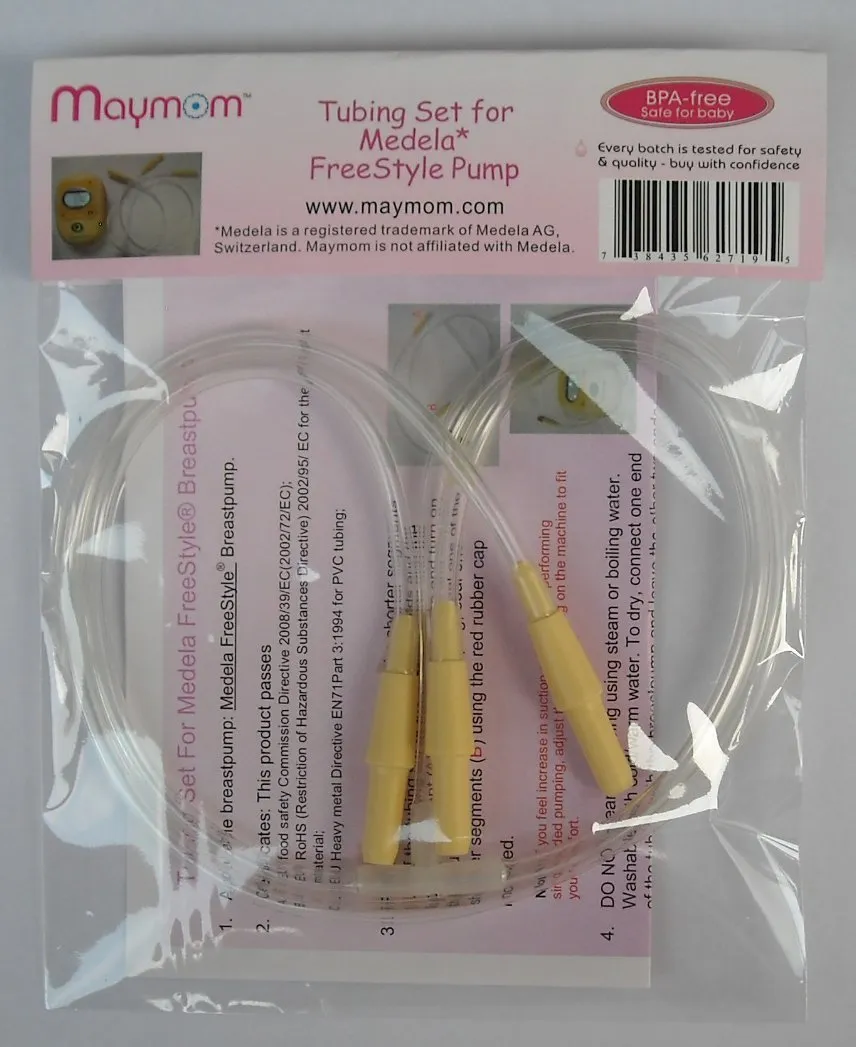 Maymom Tubing Set for Medela Freestyle Breastpump; Also Compatible w/ Spectra S1 S2 Pumps to use Freestyle Flange Connectors