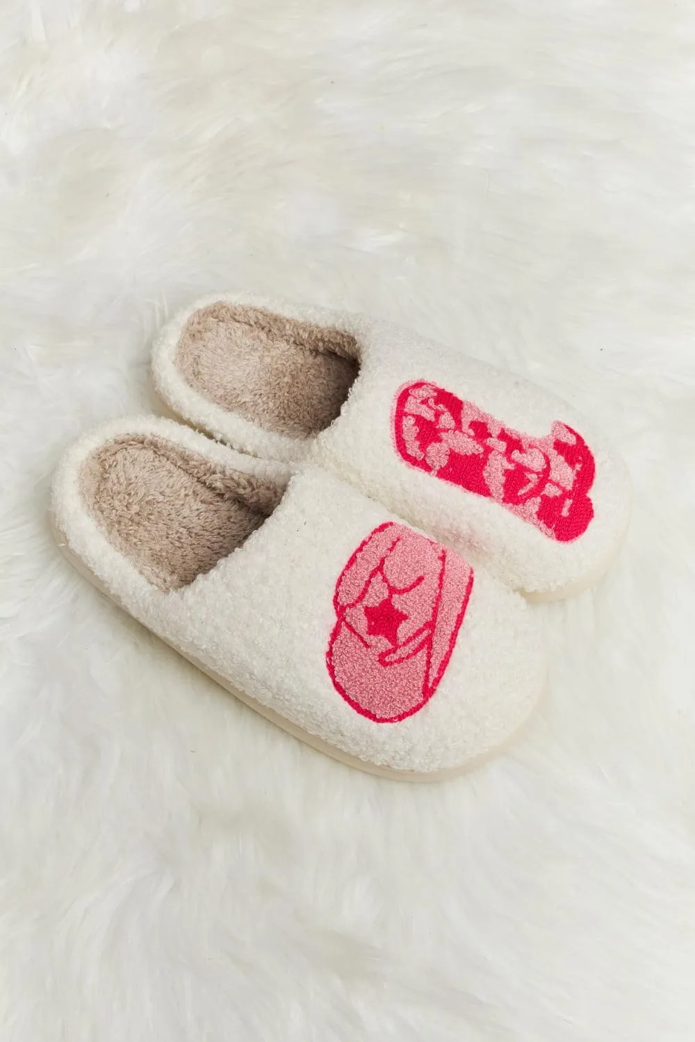 Melody Printed Plush Slide Slippers