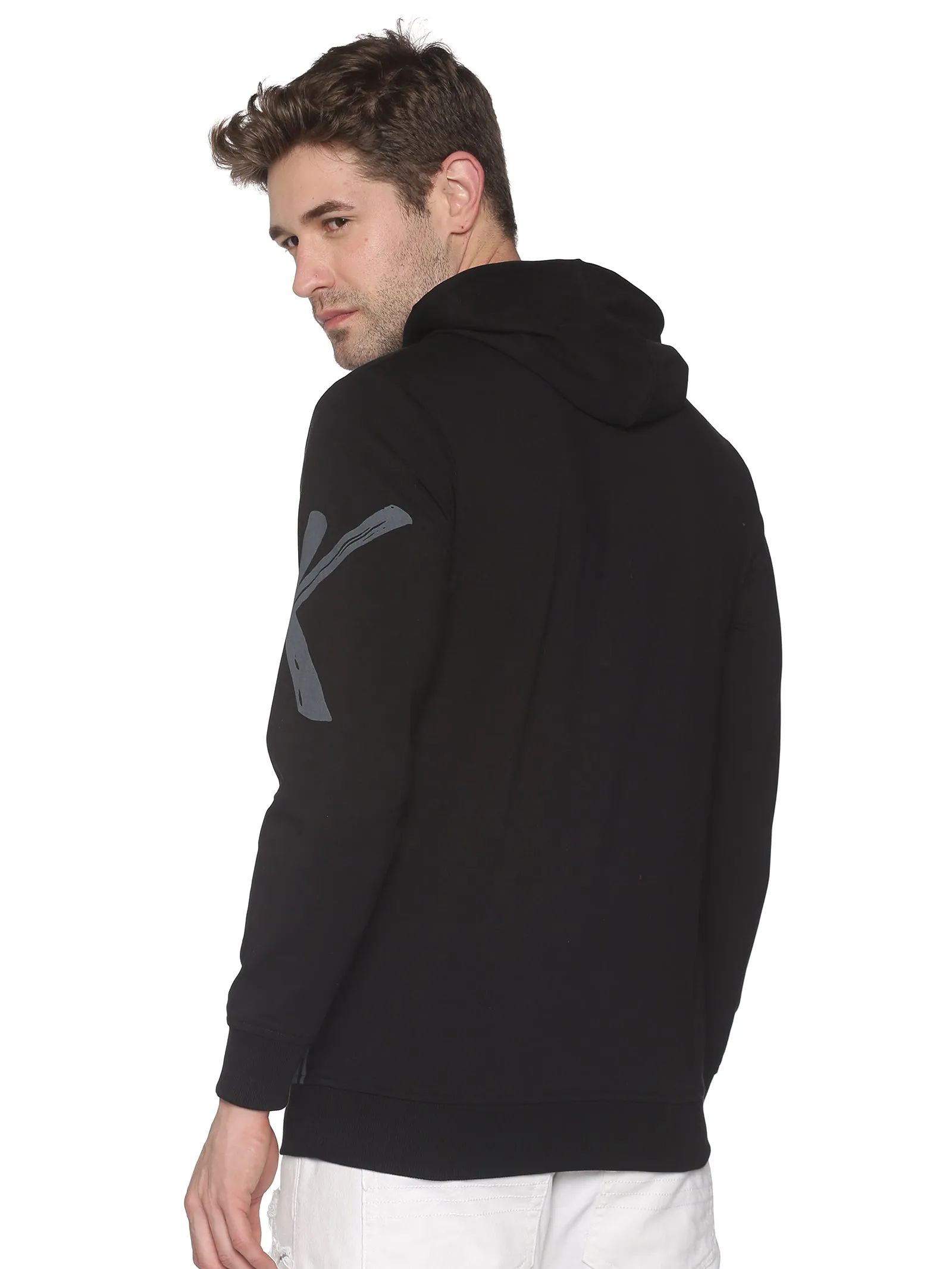 Men Printed Black Sweatshirt