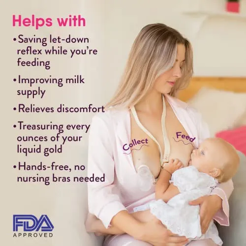 NatureBond Silicone Breastfeeding Manual Breast Pump Milk Catcher/Saver Nursing Pump | All-in-1 Pump Strap, Stopper, Cover Lid, Carry Pouch, Air-Tight Vacuum Sealed in Hardcover Gift Box. BPA Free