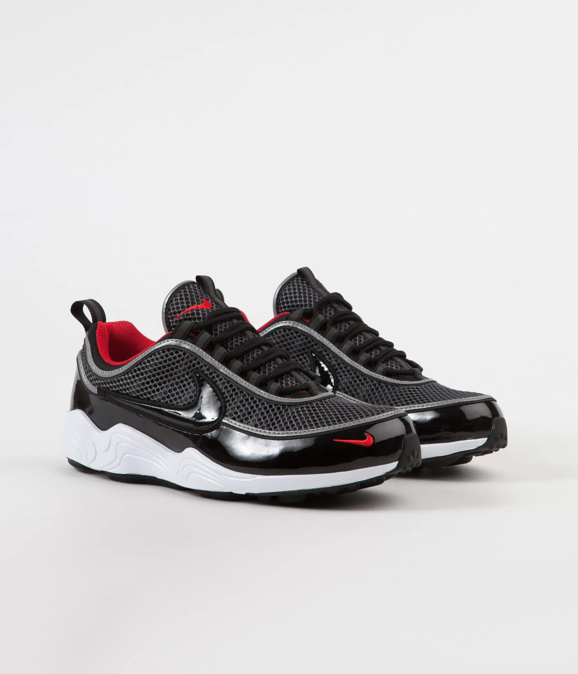 Nike Air Zoom Spiridon '16 Shoes - Black / Black - University Red - White