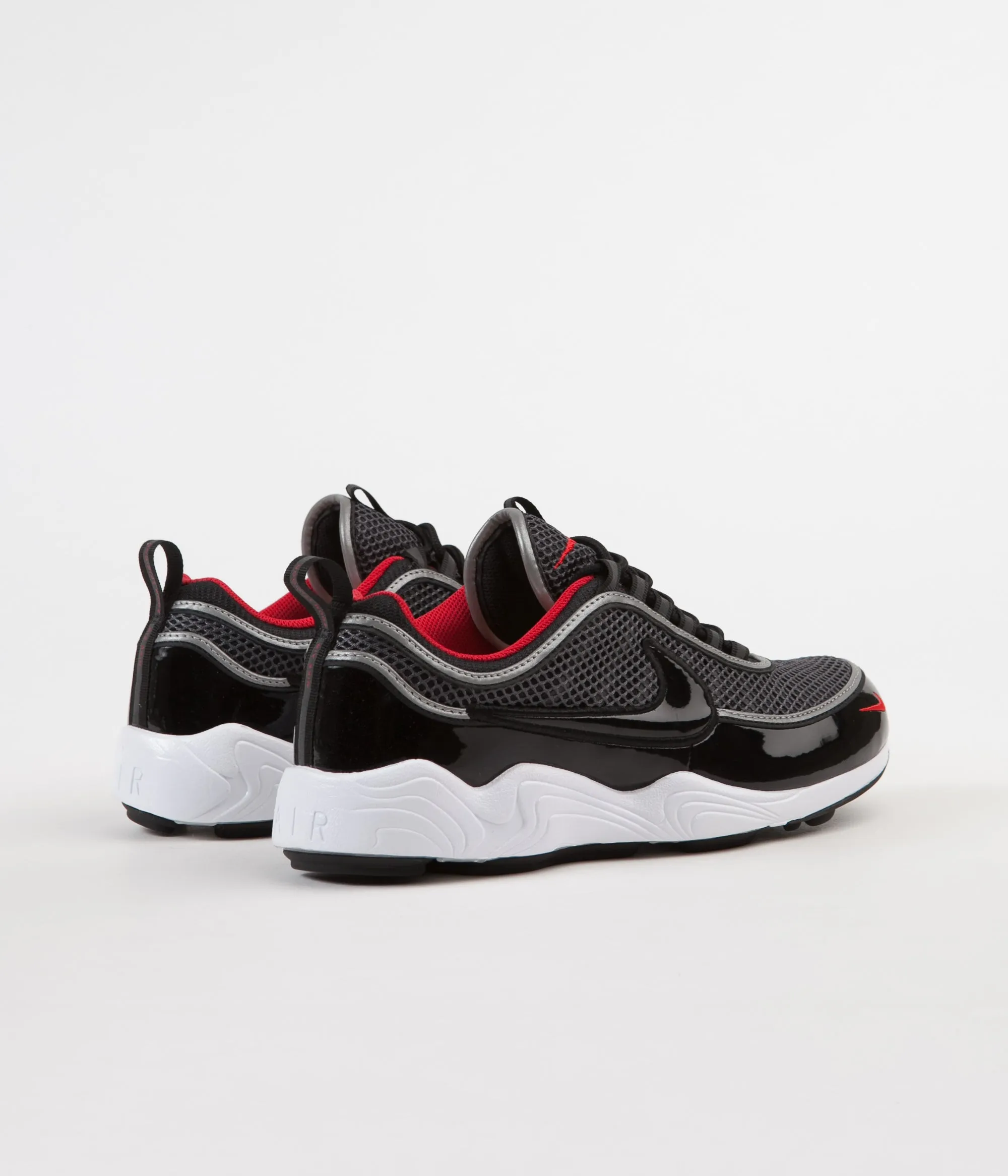 Nike Air Zoom Spiridon '16 Shoes - Black / Black - University Red - White