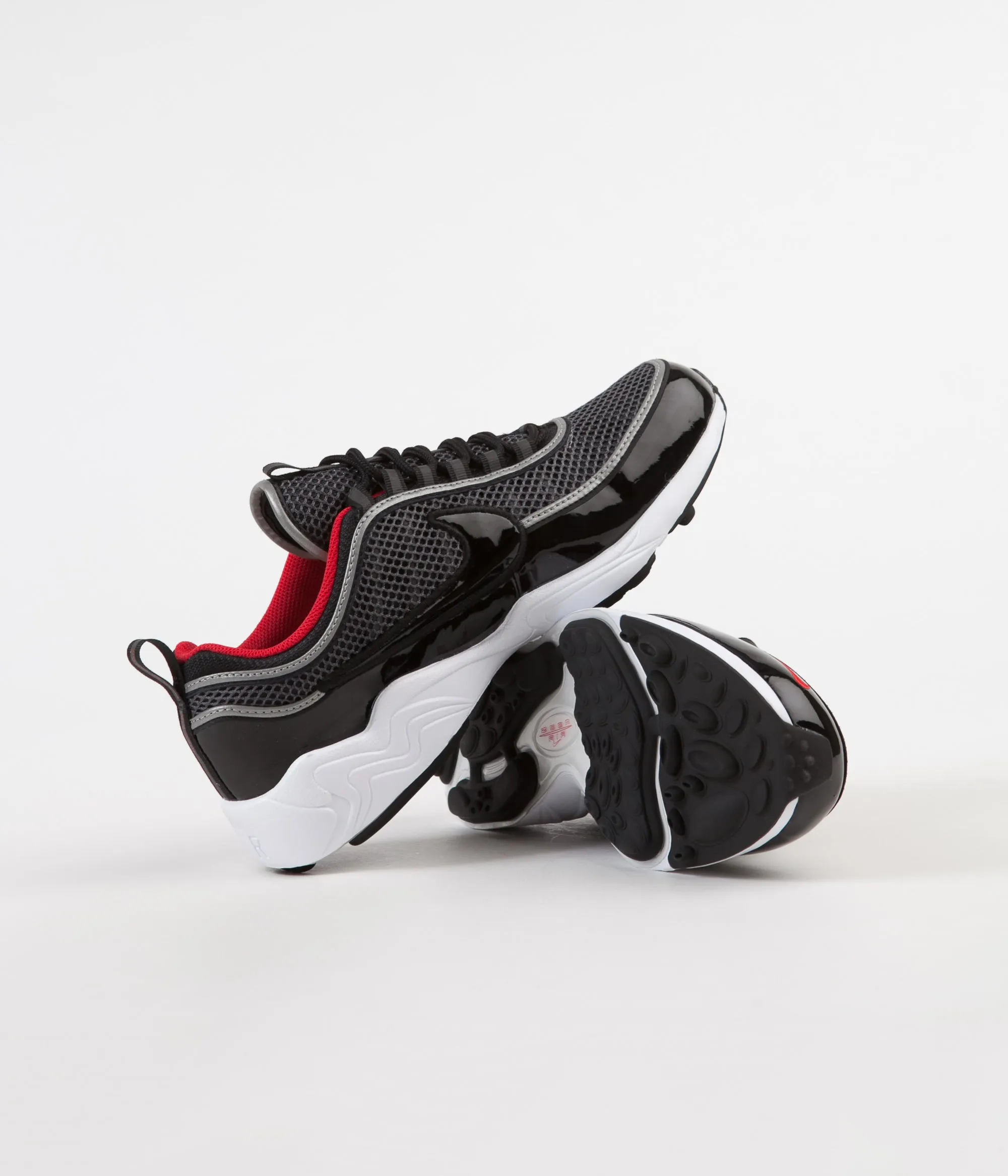 Nike Air Zoom Spiridon '16 Shoes - Black / Black - University Red - White