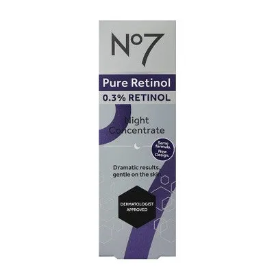 Open Box - No7 Night Concentrate Facial Treatment - 0.3% Pure Retinol - 1 fl oz