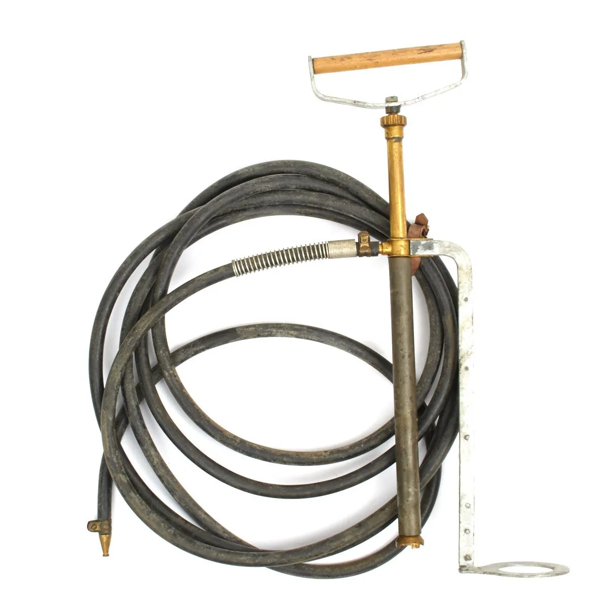 Original British WWII Type Blitz Stirrup Water Pump with Hose