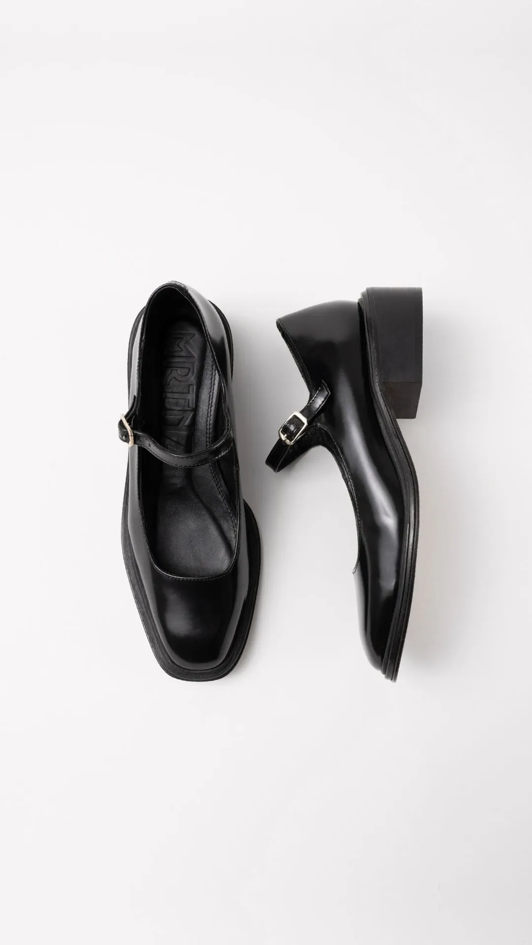 PENELOPE - Black Polished Leather Babies