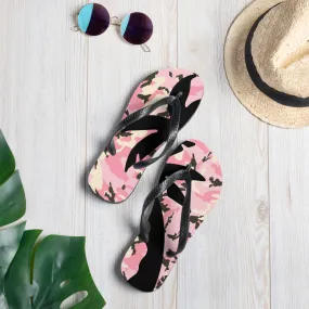 Pink Camo palm-tree Flip-Flops