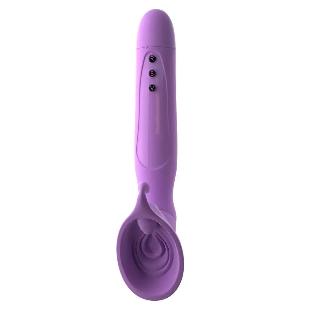 Pipedream Fantasy Silicone Purple Vibrating Clitoral Sucker for Her