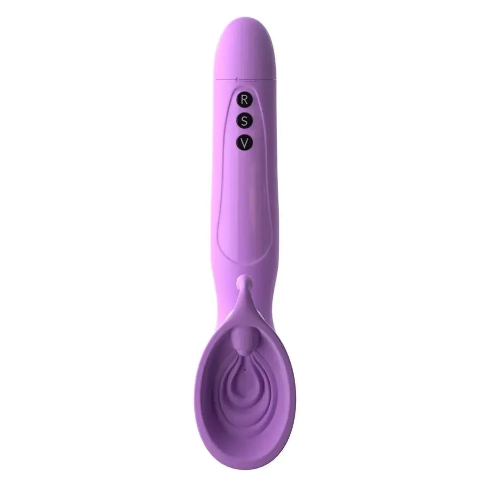 Pipedream Fantasy Silicone Purple Vibrating Clitoral Sucker for Her