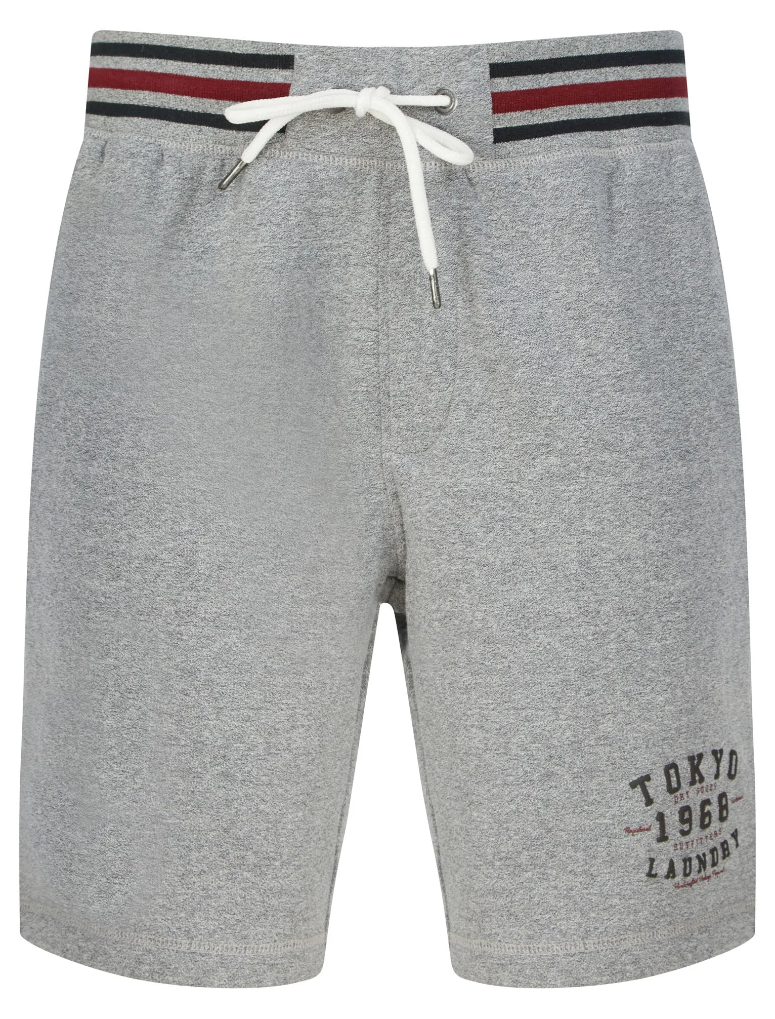 Prog Motif Brushback Fleece Grindle Jogger Shorts in Light Grey -Tokyo Laundry