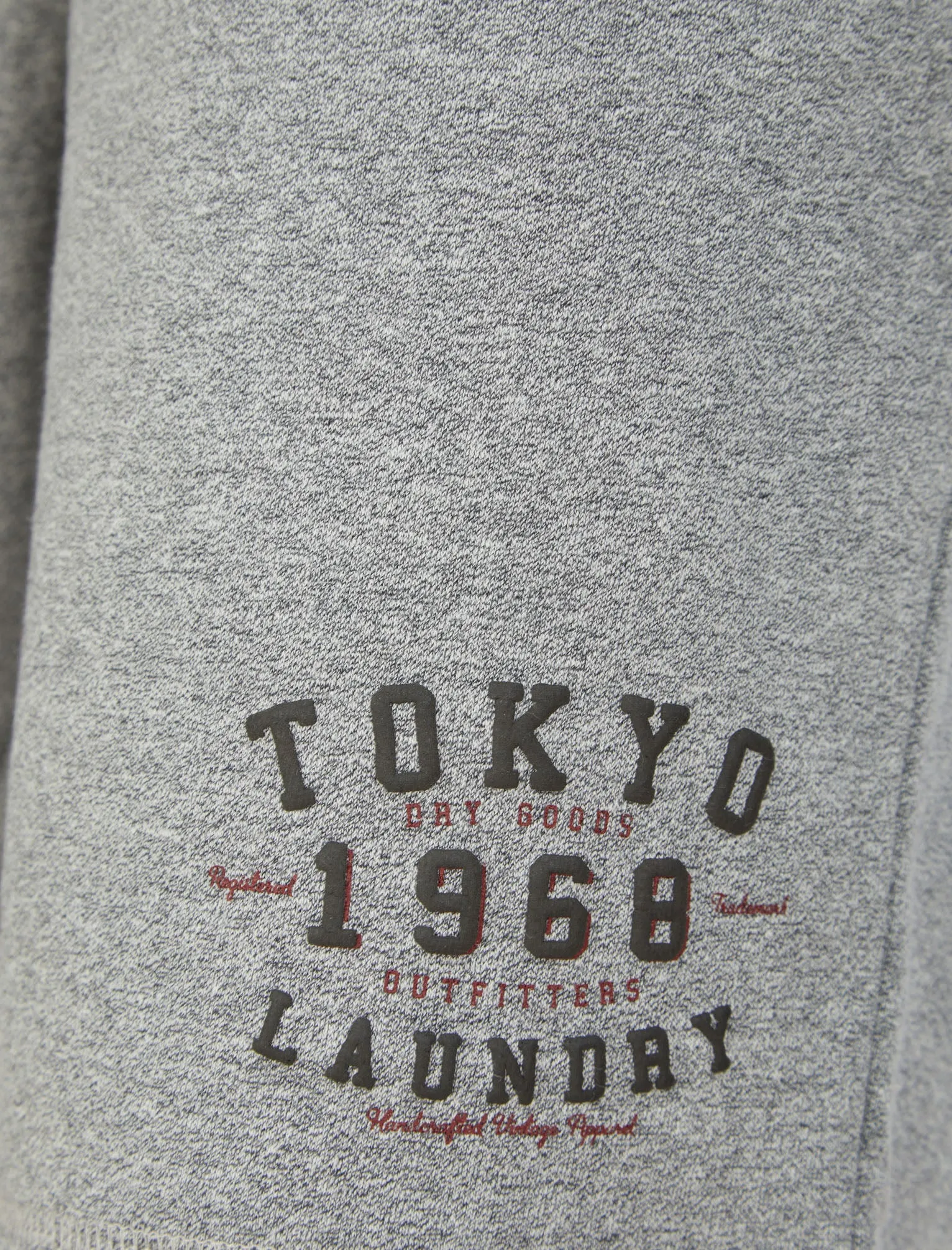 Prog Motif Brushback Fleece Grindle Jogger Shorts in Light Grey -Tokyo Laundry